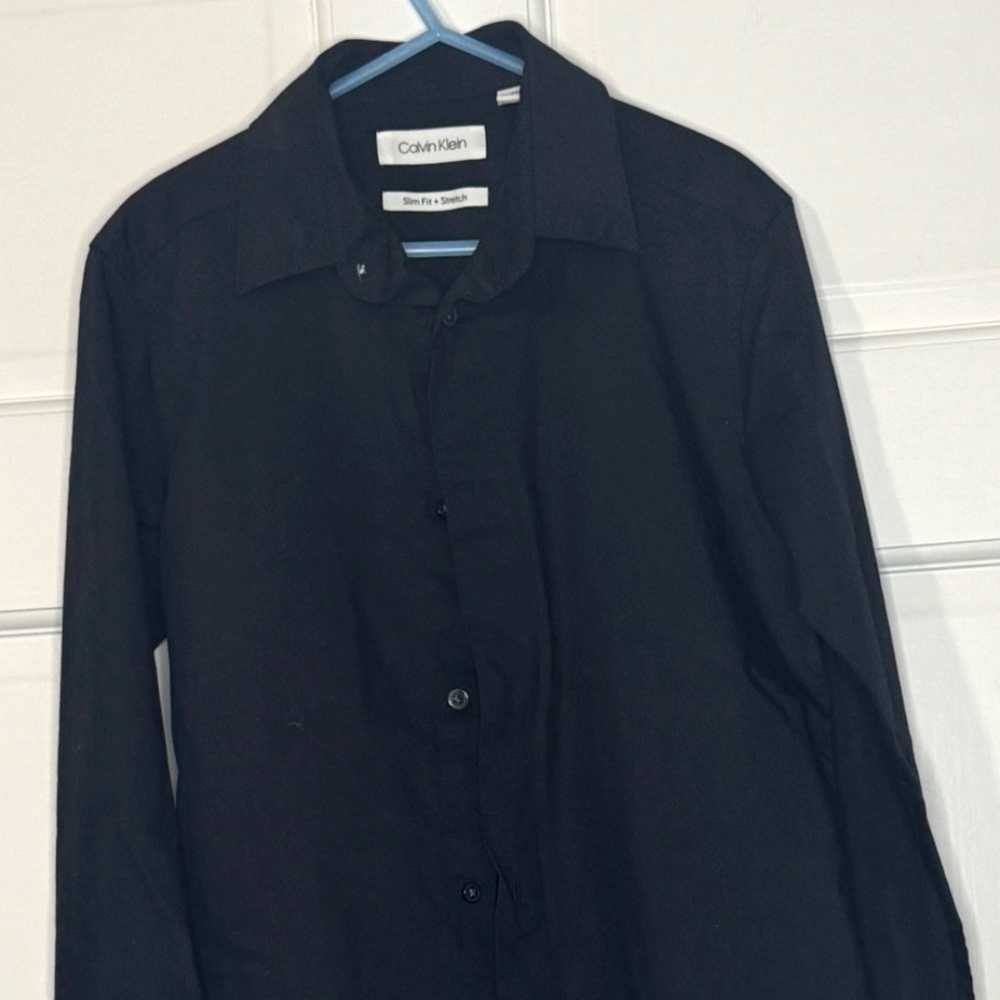 CALVIN KLEIN - Boys Long Sleeve Dress Shirt - Black - Size 10